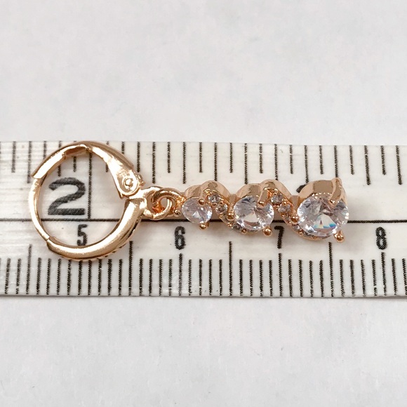 New! 18K Gold Filled White Topaz Gemstone Earrings - Picture 4 of 4